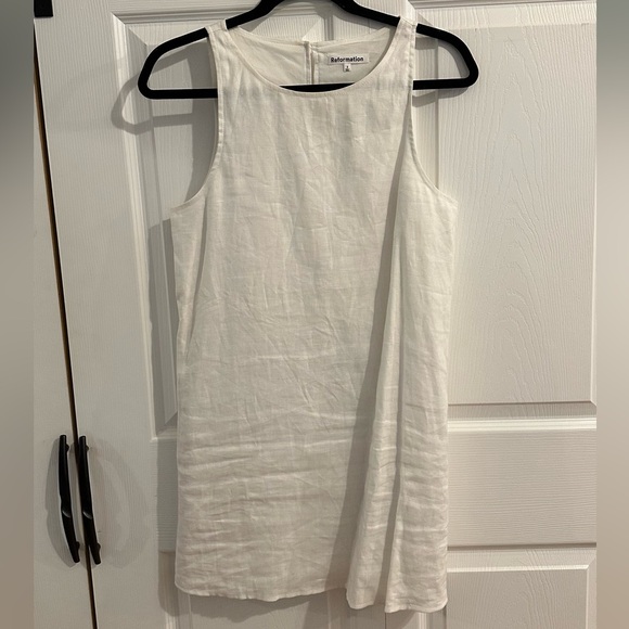 Reformation Jessi White Linen Shift Dress - Picture 6 of 7